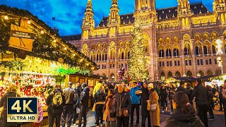 Vienna Christmas Market 🇦🇹 4K Rathausplatz Walking Tour 2023 [upl. by Hadihahs]