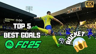 FC 25  Top 5 goals  4K 60 fps  ronaldo messi mbappe haaland robertocarlos [upl. by Adnyc889]