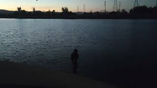 COLD SUNSET FISHING AT ONEILL FOREBAY SANTA NELLA QUICK CATCH [upl. by Nela211]