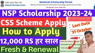 🔥NSP CSS Scholarship 202324 Apply 🤑12000 RS Per Year🥳 Scholarship  NSP Scholarship 202324 Apply [upl. by Nomelif339]