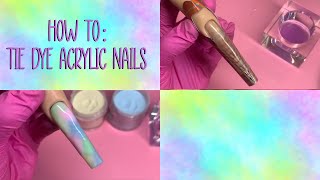 HOW TO Tie Dye Acrylic Nails  Step by Step Sculpted Nails  beautyxmaira [upl. by Lorre]