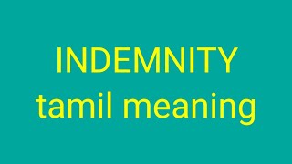 INDEMNITY tamil meaningsasikumar [upl. by Namrac]