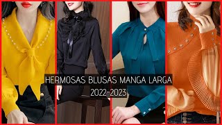 Blusas manga larga tendencias 2022 2023 [upl. by Myron21]