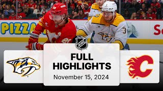 NHL Highlights  Predators vs Flames  November 15 2024 [upl. by Kielty]