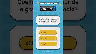 QUIZ QCM SVT Quelle est la valeur de la glycémie normale shorts glucose glycémie qcm svt [upl. by Yznil5]