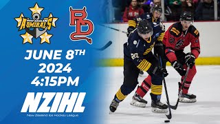 NZIHL 2024  West Auckland Admirals vs Canterbury Red Devils  8 June 2024 [upl. by Anayit233]