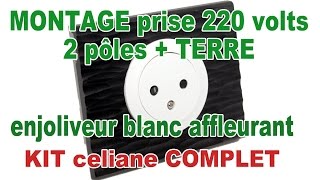 PRISE celiane 67111 enjoliveur BLANC AFFLEURANT 68111 finition 69021 corian gouge [upl. by Nuahc]