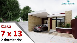 modelos de casas pequeñas y bonitas Casa 7x13 metros [upl. by Lorene168]