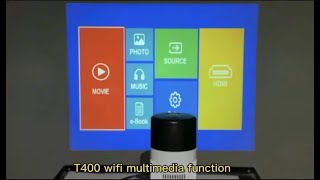 T400 mini led projector reviewmultimediamiracastdlna function for android smart phone [upl. by Blum]