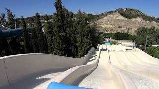 Head First Mat Racer Slide at WaterPark Faliraki [upl. by Ashbey]