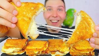 CHEESIEST GRILLED CHEESE • Mukbang amp Recipe [upl. by Notyal]