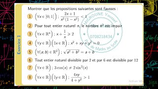 Raisonnement par contre exemple — Négation d’une proposition — 1 BAC SMSE [upl. by Aicened]