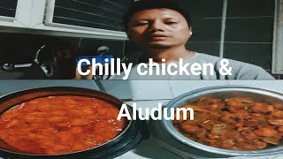 Chilly chicken 🍗 amp Aludum recipe [upl. by Fox]