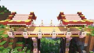 How to build Cherry Blossom Bridge  Minecraft tutorial [upl. by Rep]