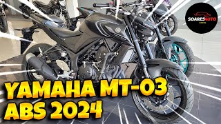 Nova Yamaha MT03 ABS 2024 na cor PRETO FOSCO  Detalhes CRUCIAIS que VOCÊ PRECISA SABER [upl. by Chapland153]