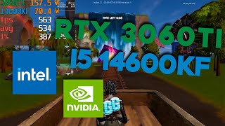 RTX 3060ti 8GB i5 14600kf fortnite fps test benchmark fpstest fortnitefps [upl. by Hilarius]