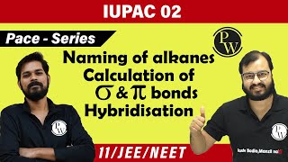 IUPAC  02  Naming of Alkanes Hybridisation of C Calculation of σ and π pi bonds 11IIT JEENEET [upl. by Nylanej]