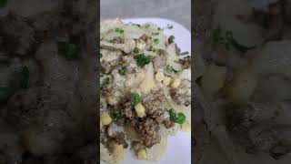 Cheesy Ground Beef amp Potatoes Shorts beef potato [upl. by Lledyr]