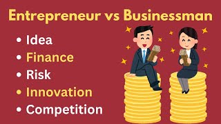 Entrepreneur vs businessman  entrepreneur businessman difference youtube businessideas [upl. by Earlie669]