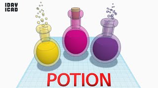 1DAY1CAD POTION Tinkercad  Design  Project  Education [upl. by Leilamag]