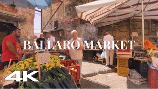 4K Palermo Walking Tour  The Ballaro street Market  Ambience city Sounds [upl. by Morley]