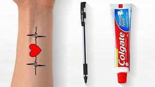 How To Make Tattoo At Home  Tattoo  Tattoo Designs  ABCD [upl. by Ahcarb]