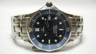 OMEGA SEAMASTER PROFESSIONAL 256180 Midsize Quartz JAMES BOND 300m date blue [upl. by Ygiaf209]