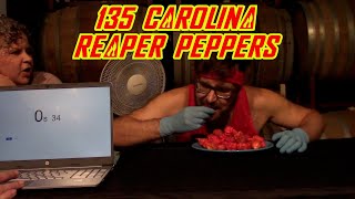 Eating 135 Carolina Reaper Pepper [upl. by Dorreg]