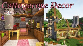 Minecraft Cottagecore Decor  How to Decorate a Moss Cottage [upl. by Kucik]