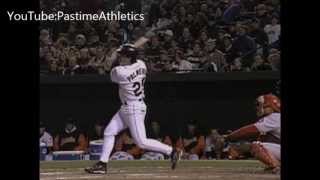 Rafael Palmeiro Hitting Slow Motion Home Run  Steriods 500HR Club MLB Orioles Rangers Cubs [upl. by Gurias]