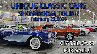 CLASSIC CARS FOR SALE  Unique Classic Cars Lot Walk February 2024  classic cars  muscle cars [upl. by Annwahs]