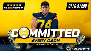 WATCH 4star OT Avery Gach commits to Michigan LIVE on 247Sports [upl. by Adnalahs]