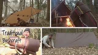 Traditional Tarp amp Blanket Bedroll  Bushcraft Spain Gear [upl. by Erdnassak]