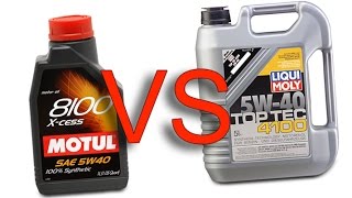 Motul 8100 Xcess 5W40 vs Liqui Moly top tec 4100 5W40 test [upl. by Alekehs847]