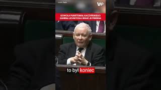 Kamera uchwyciła reakcje Kaczyńskiego Gomoła atakował go z mównicy [upl. by Ahsikit]