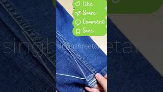 How to tight loose jeans diy jeans fitting jeans width ko kam kaise kare [upl. by Jakie]