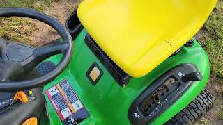 John Deere L110 Riding Lawnmower With 175HP Kohler Command Run up and Look Over [upl. by Booth236]