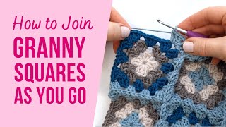 How to Join Granny Squares  Continuous Join As You Go Granny Squares  Step by Step [upl. by Olva]