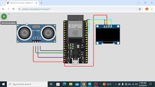 Esp32 Ultrasonic sensor Distance measurement  Project12  Wokwi  Esp32  Arduino  Arduino Titan [upl. by Enilekaj]