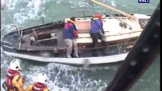 Yarmouth lifeboat rescues two from dismasted yacht in gale force winds [upl. by Weikert]