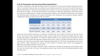 Operations ResearchThe Production and Inventory Problem [upl. by Ennovyhs]