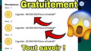 Comment avoir ces pièces gratuitement 🤯 80 000 000 de pièces efootball 24 mobile [upl. by Yesmar]