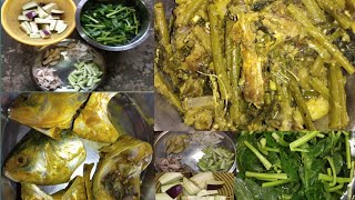 Pui shak recipe  Ilish macher matha diye pui shak  bengali pui shak ilish recipe  Mimir rannaghar [upl. by Emilia912]