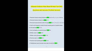 Arkansas Esthetics State Board Written Test 2023 Questions and Answers Verified Answers [upl. by Marian]