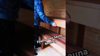 Finally Installing Sauna benches diysauna saunalife sauna [upl. by Hilary]