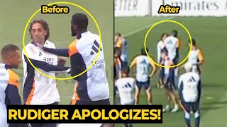 Rüdiger hugged and APOLOGIZED to coaching staff who he had SLAPPED in training earlier [upl. by Nancie]