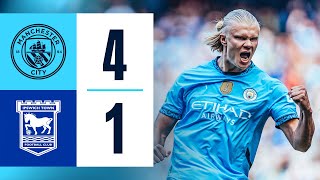 Highlights Man City 41 Ipswich Town  Haaland Hatrick De Bruyne Goal amp Gundogan returns [upl. by Adnole]