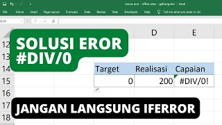 Kunci Mengatasi Error DIV 0 di Excel [upl. by Ahsenwahs]