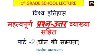 1st grade chin ki sabhyata world history Question paper vishv itihas test series part2 [upl. by Anaihsat]