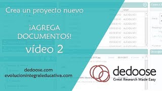 Cómo crear proyecto y agregar los documentos de investigación en Dedoose [upl. by Ettelocin]